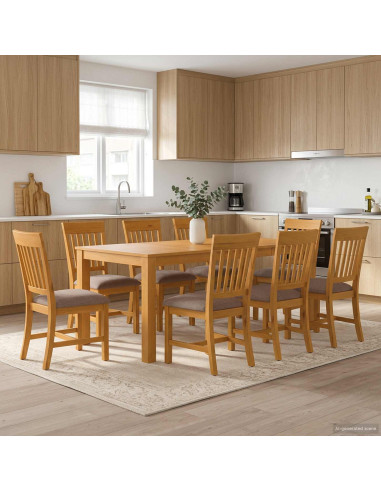 Set da pranzo 9 pz Grigio Legno di Quercia Massello