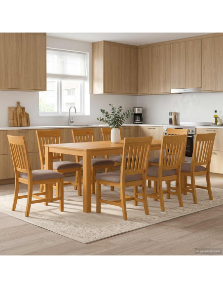 Set da pranzo 9 pz Grigio Legno di Quercia Massello