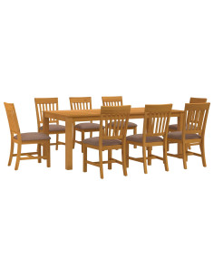 Set da pranzo 9 pz Grigio Legno di Quercia Massello 2