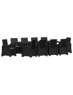 Set da Pranzo per Giardino 11 pz Antracite e Tortora PP 2