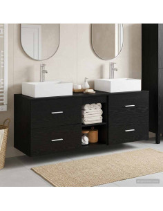 Set di Armadi da Bagno 3 pz Nero 49,5 x 41 x 62,5 cm