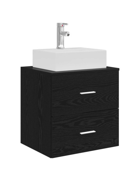 Set di Armadi da Bagno 3 pz Nero 49,5 x 41 x 62,5 cm