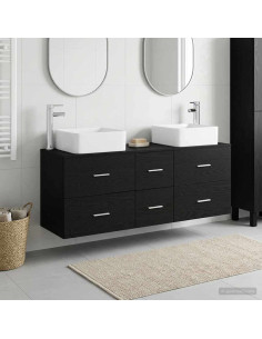 Set di Armadi da Bagno 3 pz Nero 49,5 x 41 x 63 cm