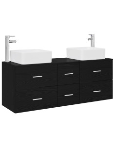 Set di Armadi da Bagno 3 pz Nero 49,5 x 41 x 63 cm 2