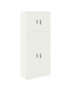 Armadio 2 pz Bianco 90 x 40 x 210 cm Acciaio Bloccabile 2