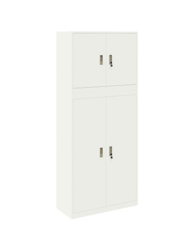 Armadio 2 pz Bianco 90 x 40 x 210 cm Acciaio Bloccabile