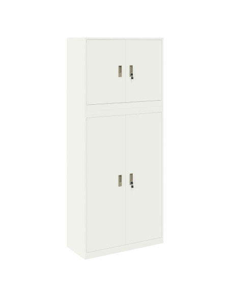 Armadio 2 pz Bianco 90 x 40 x 210 cm Acciaio Bloccabile