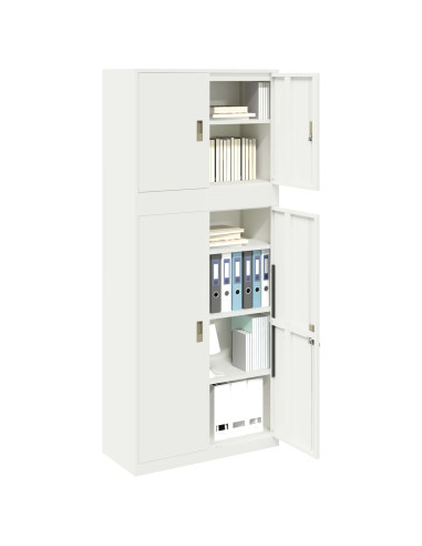 Armadio 2 pz Bianco 90 x 40 x 210 cm Acciaio Bloccabile