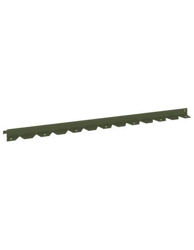 Bordura per Prato 30 pz 102 x 4 x 4 cm Acciaio Verde Oliva