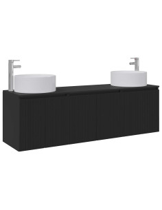Set di Armadi da Bagno 3 pz Nero 49,5 x 44,5 x 65,5 cm 2