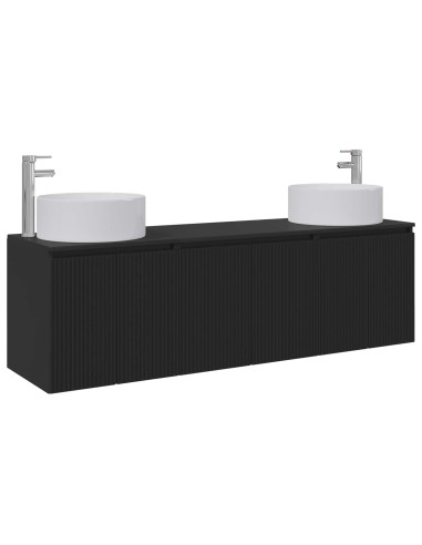Set di Armadi da Bagno 3 pz Nero 49,5 x 44,5 x 65,5 cm