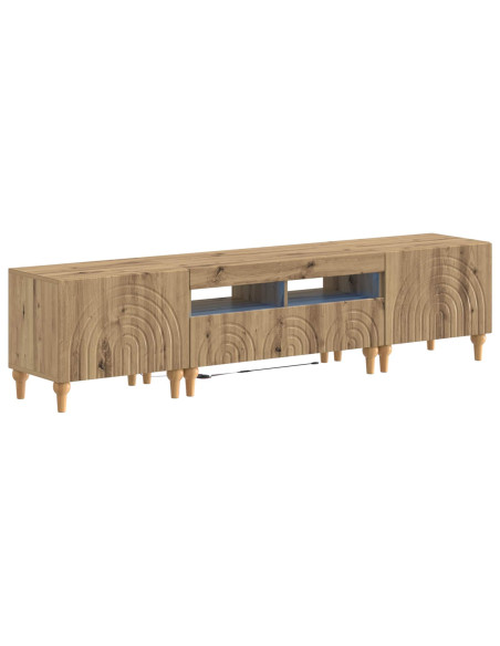 Mobile TV LED a 3 pezzi Rovere Artigianale Legno ingegnerizzato