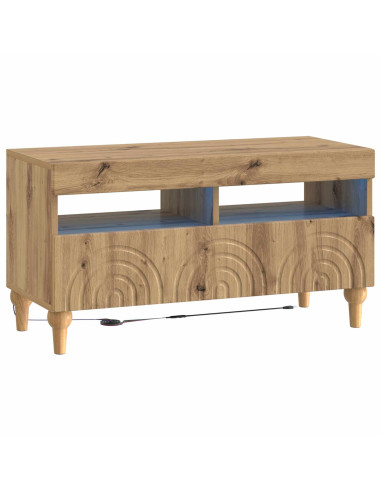 Mobile TV LED a 3 pezzi Rovere Artigianale Legno ingegnerizzato