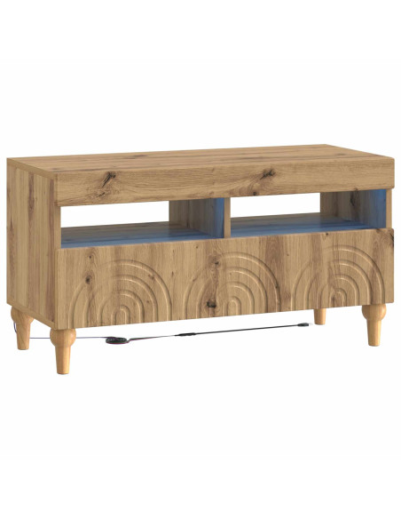 Mobile TV LED a 3 pezzi Rovere Artigianale Legno ingegnerizzato
