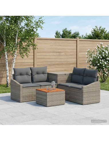 Set di divani 6 pz Grigio e Grigio Scuro