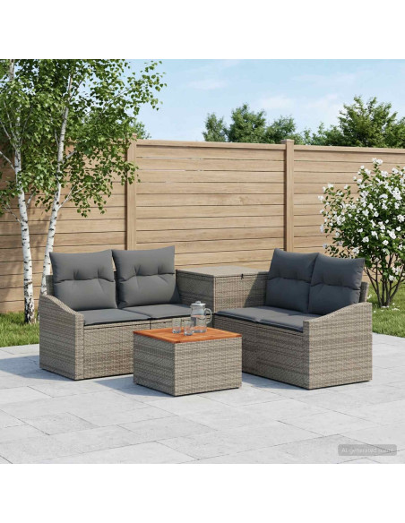 Set di divani 6 pz Grigio e Grigio Scuro