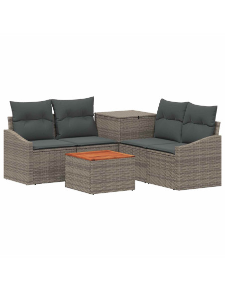 Set di divani 6 pz Grigio e Grigio Scuro