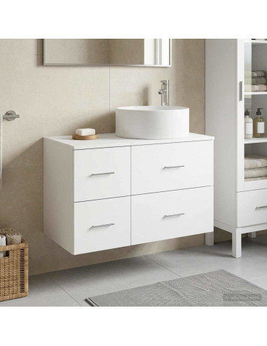 Set di mobili per il bagno 2 pz Bianco Legno ingegnerizzato