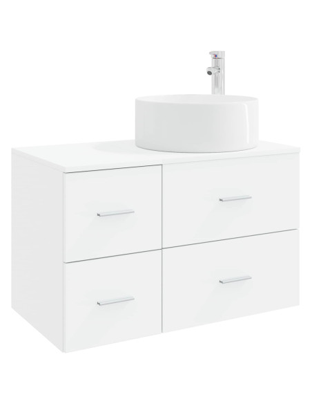 Set di mobili per il bagno 2 pz Bianco Legno ingegnerizzato