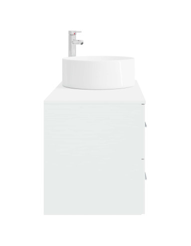 Set di mobili per il bagno 2 pz Bianco Legno ingegnerizzato
