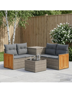 Set di divani 6 pz Grigio e Grigio Scuro
