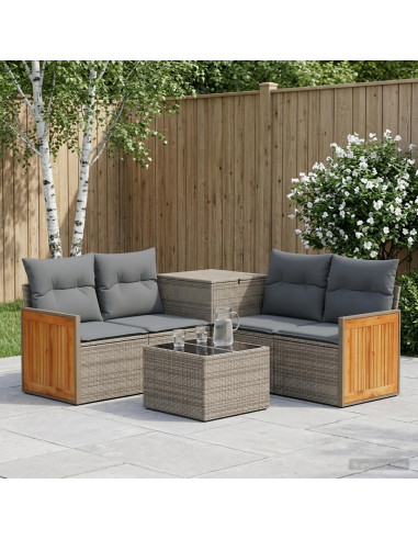 Set di divani 6 pz Grigio e Grigio Scuro