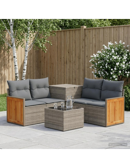 Set di divani 6 pz Grigio e Grigio Scuro