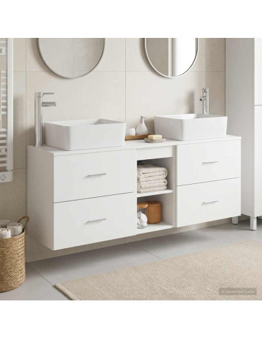 Set di Armadi da Bagno 3 pz Bianco 53 x 34,5 x 63 cm
