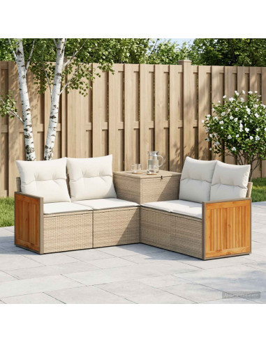 Set di divani 5 pz Beige e Bianco Crema