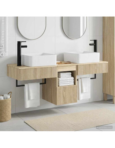 Set di Armadi da Bagno 3 pz Rovere Sonoma 53 x 35 x 39 cm