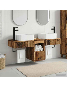 Set di Armadi da Bagno 3 pz Legno antico 53 x 35 x 39 cm