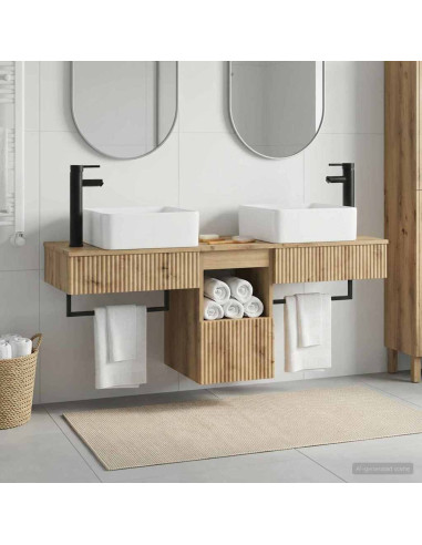 Set di Armadi da Bagno 3 pz Rovere Artigianale 53 x 35 x 39 cm
