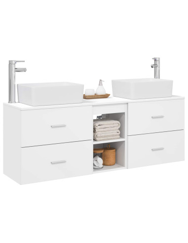 Set di Armadi da Bagno 3 pz Bianco 53 x 34,5 x 63 cm