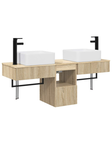 Set di Armadi da Bagno 3 pz Rovere Sonoma 53 x 35 x 39 cm