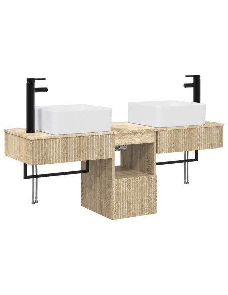 Set di Armadi da Bagno 3 pz Rovere Sonoma 53 x 35 x 39 cm