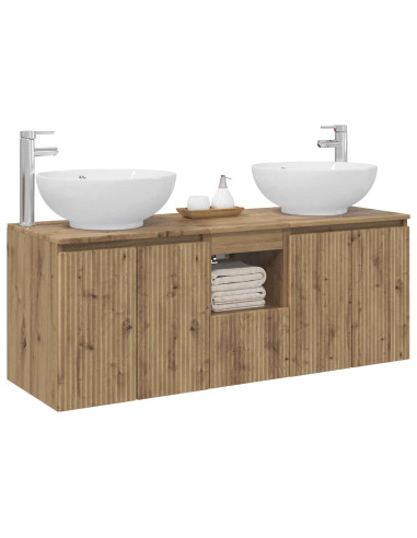 Set di Armadi da Bagno 3 pz Rovere Artigianale