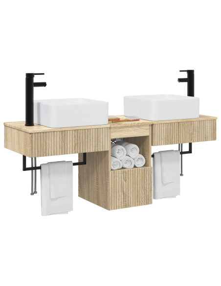 Set di Armadi da Bagno 3 pz Rovere Sonoma 53 x 35 x 39 cm