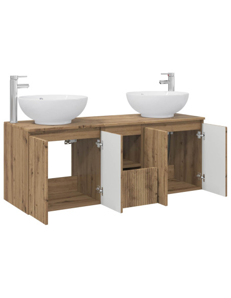 Set di Armadi da Bagno 3 pz Rovere Artigianale