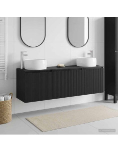 Set di Armadi da Bagno 3 pz Nero 49,5 x 44,5 x 66 cm