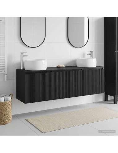 Set di Armadi da Bagno 3 pz Nero 49,5 x 44,5 x 66 cm