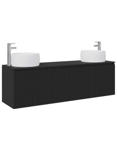 Set di Armadi da Bagno 3 pz Nero 49,5 x 44,5 x 66 cm 2