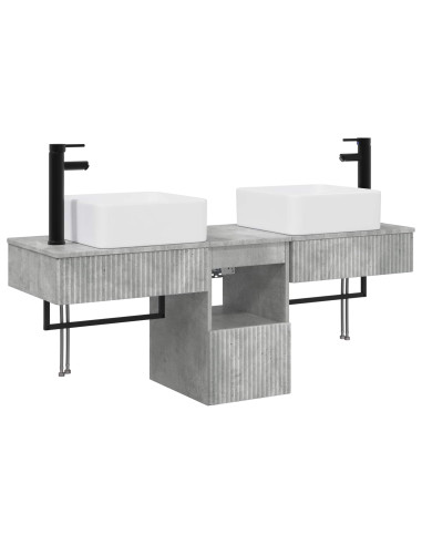 Set di Armadi da Bagno 3 pz Grigio Cemento 53 x 35 x 39 cm