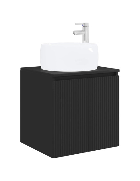 Set di Armadi da Bagno 3 pz Nero 49,5 x 44,5 x 66 cm