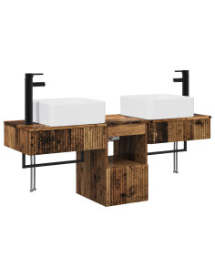 Set di Armadi da Bagno 3 pz Legno antico 53 x 35 x 39 cm 2