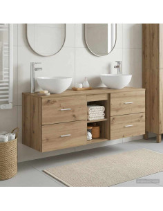 Set di Armadi da Bagno 3 pz Rovere Artigianale