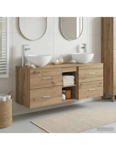 Set di Armadi da Bagno 3 pz Rovere Artigianale