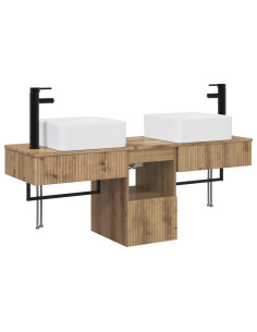 Set di Armadi da Bagno 3 pz Rovere Artigianale 53 x 35 x 39 cm 2