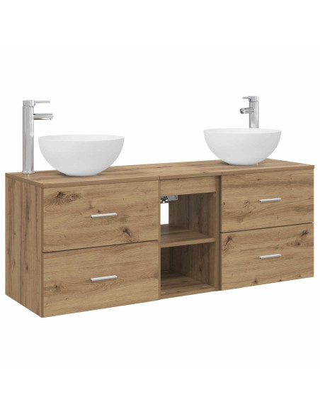 Set di Armadi da Bagno 3 pz Rovere Artigianale