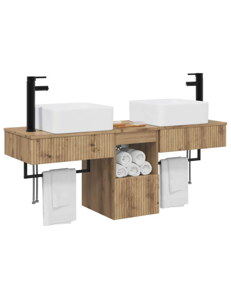 Set di Armadi da Bagno 3 pz Rovere Artigianale 53 x 35 x 39 cm