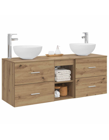 Set di Armadi da Bagno 3 pz Rovere Artigianale